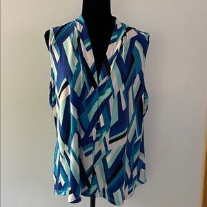 Calvin Klein Blue Geometric Women's Top